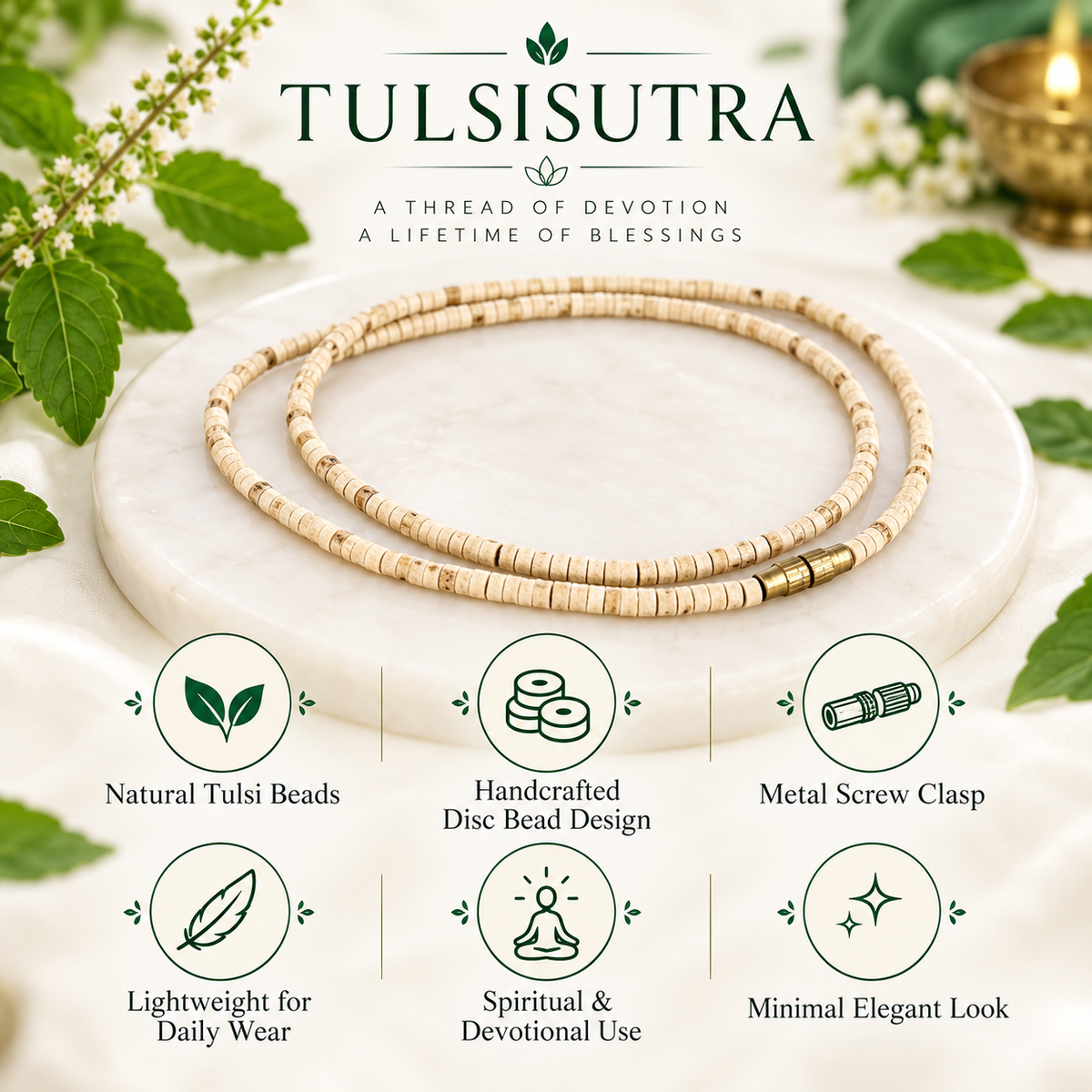 Pure Tulsi Kanthi Mala 100% original
